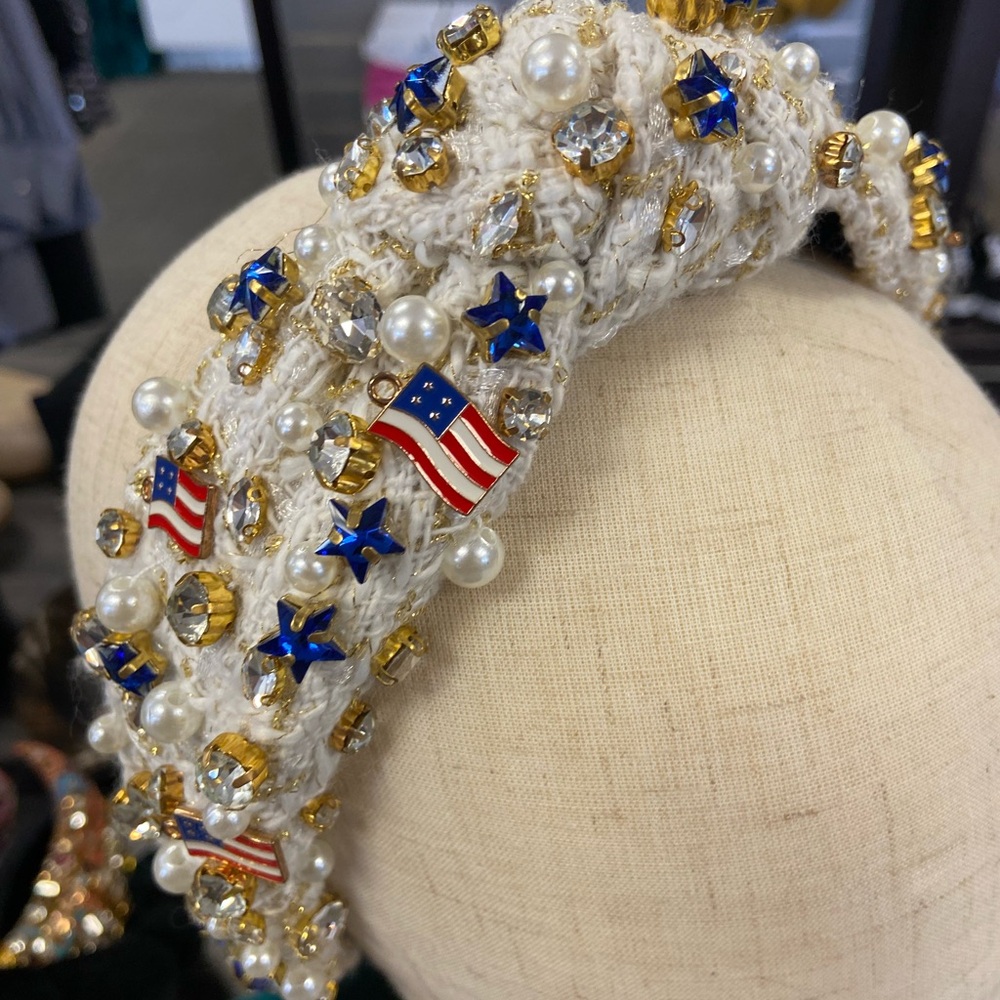 Embellished Headband with Flags and Stars